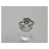 Silvertone Ring w Cubic Zirconia Sz 8