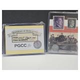 WWII German Stamp & Coin Set w COA