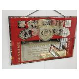 Vintage BUDWEISER Advertising Beer Mirror 24 x 16