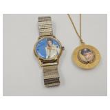 Vintage 1977 Elvis Presley Watch & Necklace