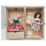 12" VTG Metal Doll Case W Doll & Clothes So Pretty
