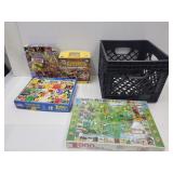 Milk Crate w 4 Puzzles- 2 are New- Best of Ohio,+