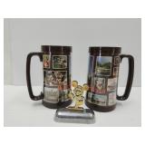 2 DisneyWorld Cups, & Brass Mickey Emblem