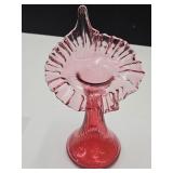 Fenton Cranberry  Jack in the Pulpit  Glass Vase