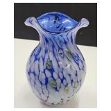 Beautiful Murano or Murano Style  Glass Vase 8.5"