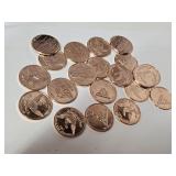 20 Copper 1 Oz Premium Rounds w 2 Designs