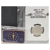 2002 P UNC Indy Quarter & 1 Oz Sealed Copper Bar