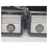 2 Cased V Nickel Coins 1904, 1910