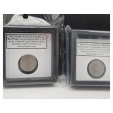 2 Cased V Nickel Coins 1906
