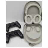 2 Sony Game Controllers & Sony Headphones