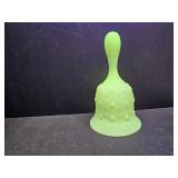 Fenton Uranium Glass Satin Daisy & Button Bell
