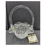 Fenton Glass Basket  6" w With Strawberrys
