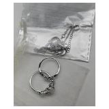 New Silver Plated Rings Sz 9 & Necklace
