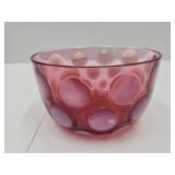 Cranberry Opalescent Bowl 4 3/4" w