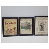 VTG Sheet Music Framed -Showboat, At Dawning,+