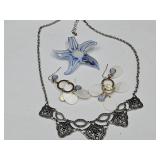 Glass Star Pendant & Hanging Earrings