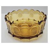 Fostoria  Amber Glass Coin Dot  Glassware  7.5"