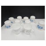 Set Of 8 Corningware Coffee Mugs & Extra