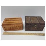 -9 x 5.5" Tramp Art Inspired Box & Box 8 x 6