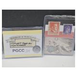 WWII German Stamp & Coin Set w COA