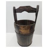 Antique Wood Bucket 13" w x 25.5" High