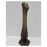 VTG Westmoreland Brown Satin Glass Vase 9 3/4"h