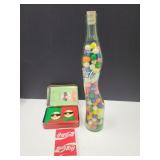 Coke Playing Cards& Coca Cola Stretch Bottle 14"h