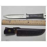 New 10" Wood Handle Knife w Sheath