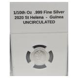 1/10th Oz .999 Fine Silver 2020 St. Helena