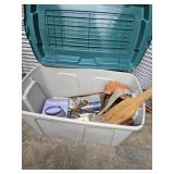 37 G Tan Tote W Garage Clean Out Items & Stool