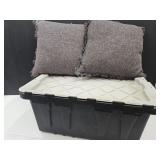 Black Scissor Lid Tote & 2 16" Throw Pillows