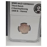 1939 B WWII Germany (2pf) Bronze Coin