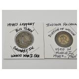Indiana Railroad Token & WWII Era Bus Token