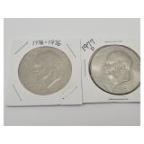 2 ike Dollar Coins See Dates