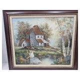 Wood Framed Signed C. Manning Art  29.5" x 25.5"