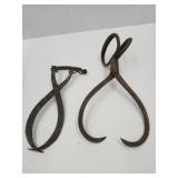 2 Primitive Ice Tongs