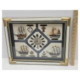 Vintage Boat Clock 15.5x18.5" Works
