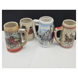 4 Budweiser Mugs