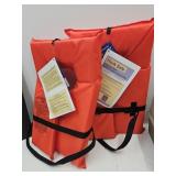 2 New Adult Sized Life Jackets