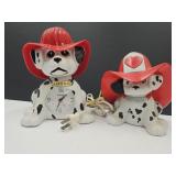 2 Dalmatian Fire Department Dog: Light Up & Clock