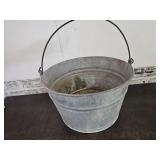 Galvanized Wash Tub Bucket 14.5" W