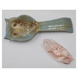 Degenhart Glass Jewelry Dish & Ceramic Spoon Rest