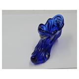 Vintage Fenton Cobalt Blue Painted Shoe