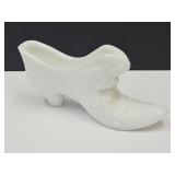Vintage White Boyd Glass Shoe Unmarked