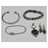 Costume Jewelry: Lia Sophia Pendant, Earrings +