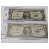 Two $1 Silver Certificates 57 &  57 B
