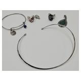 Silver Tone Jewlry Lot, Lia Sophia + Frog Pendant