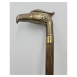 Vintage Brass Eagle Head Walking Cane 35.5" H