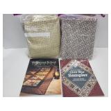2 Quilt Books, Cotton, & Decorator Fabric Lot