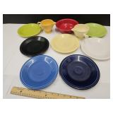 FIESTA WARE Pottery 6 3/4" Bowl, 7 1/4" Plates Cre